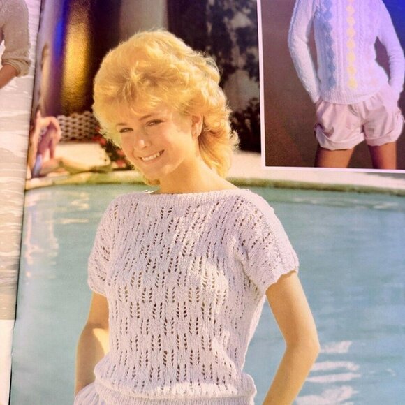 Susan Bates Patons Cotton Tops 80s Knitting Patterns Vintage Booklet 21 Pages 🧵 - Picture 6 of 9
